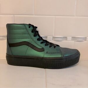 Vans Harry Potter morsmordre green shiny high tops. Lace up. EUC!